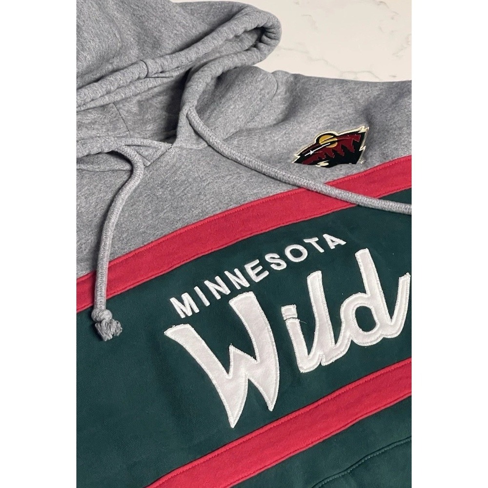Minnesota Wild NHL Head Coach Hoodie Mitchell & Ness Youth XL 14-16 Green Gray